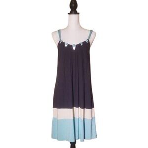 BCBGMaxAzria Colorblock Halter‎ Sundress Sz S Stretch Knit Casual Beachy Picnic